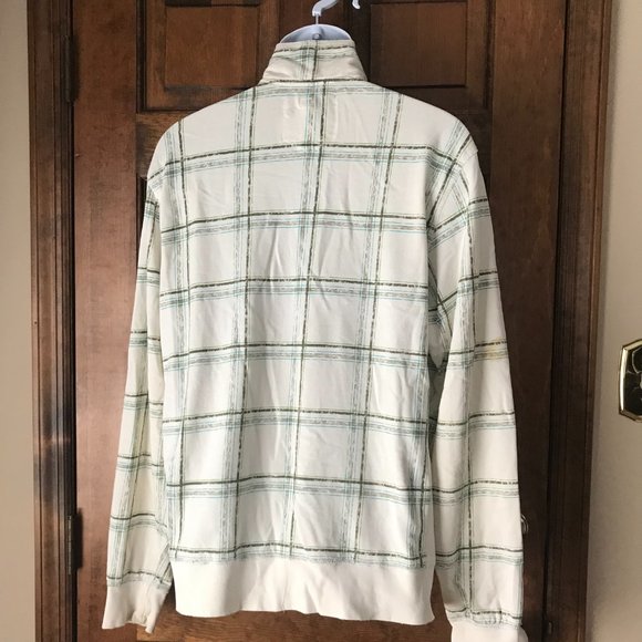 Triple Five Soul Natural White w/Gray & Teal Windowpane Plaid Zip-Up Jacket XL - Picture 10 of 13
